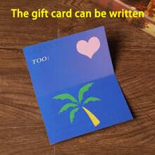 1pc Desktop Wooden Travel Souvenir Card Display Stand, With Blank Card, For Gift To Friends Or Couple Birthday Gifts Graduation