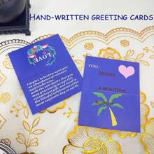 1pc Desktop Wooden Travel Souvenir Card Display Stand, With Blank Card, For Gift To Friends Or Couple Birthday Gifts Graduation