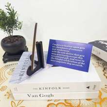 1pc Desktop Wooden Travel Souvenir Card Display Stand, With Blank Card, For Gift To Friends Or Couple Birthday Gifts Graduation