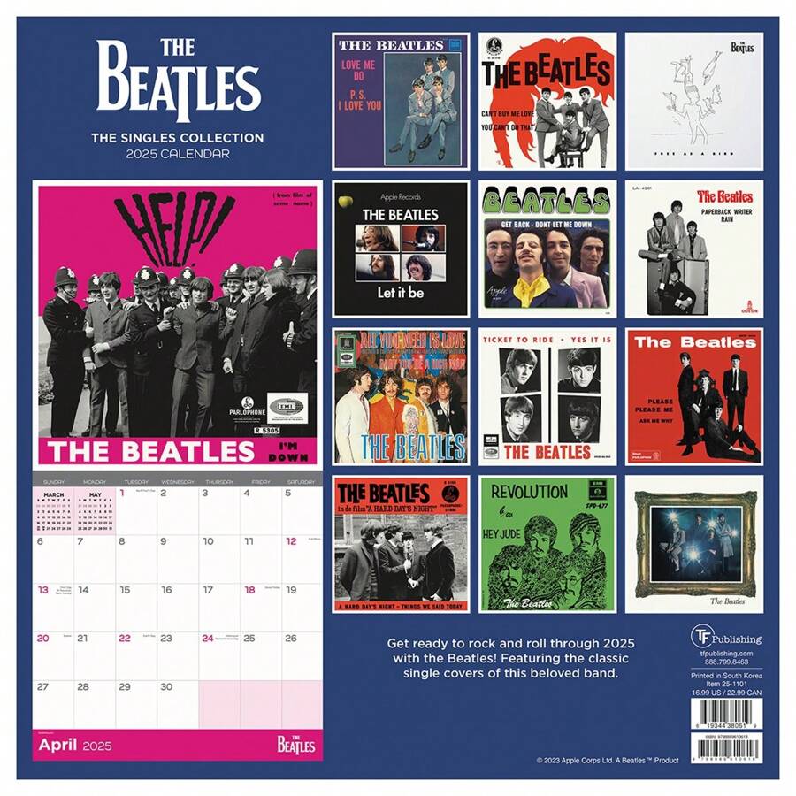 The Beatles 2025 Albums & Artwork Wall Calendar SHEIN USA