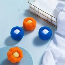 9pcs Random Color Washing Machine Sponge Cleaning Balls, Lint Removal, Anti Tangle, Magic Stain Removal Laundry Balls - Multicolor - View 5