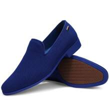 Mens Loafers Dress Shoes Slip On Driving Shoes Tuxedo Suit Shoes - Màu xanh lam - Xem 3