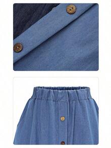 Women Denim Skirts - Baby Blue - View 5