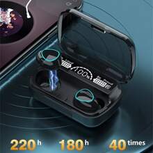 M10 Wireless Bluetooth Stereo Headphones With LED Case - 黑色 - 查看 3