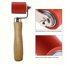 JUEMEL Rodillo de presión manual de silicona, herramienta de soldadura resistente a alta temperatura, rodillo de presión de silicona, accesorios de soldadura para herramientas y accesorios de nivelación sin rayones para techos - Verde - Ver 4