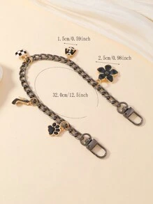 1pc Alloy Chain Strap Accessory For Handbags - Black and White - View 4