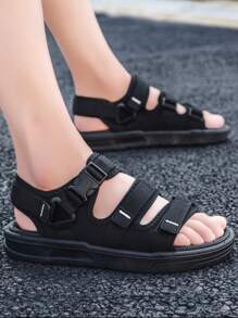Sandalias de verano para hombre, novedad de 2023, zapatos de playa de suela blanda de moda antideslizantes resistentes al desgaste para conducir - Negro - Ver 6
