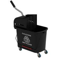 HOMCOM 20L Mop Bucket With Wringer And Handle, Mop Bucket On Wheels For Floor Cleaning, Separate Dirty And Clean Water - Black - View 2