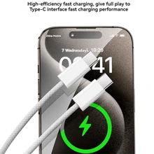 60W PD USB Type C To Type C Cable Data Cord Compatible With Iphone 15 Pro Max Xiaomi Poco Samsung Galaxy Fast Charging USB C Cables Type-C Quick Charger Cord Wire