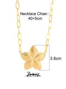 1 pieza Collar con colgante de flor chapado en oro de 18K de estilo vintage de acero inoxidable para mujeres, mejor amiga regalo