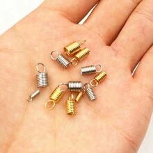 20pcs Stainless Steel Spring Crimp Clasps Leather Cord Ends End Caps Connectors For DIY Bracelet Necklace Jewelry Making