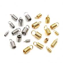 20pcs Stainless Steel Spring Crimp Clasps Leather Cord Ends End Caps Connectors For DIY Bracelet Necklace Jewelry Making