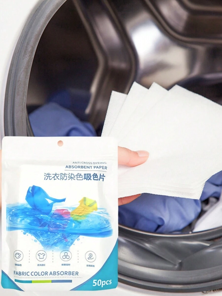50/150pcs Color Catcher Sheets For Laundry, Color Guard Sheets, Washing Machine Laundry Paper, Anti Cross Dyeing Laundry Pads For Household Use, Bathroom Accessories(Random Packaging There Will Be A 4-6 Difference In Manual Counting) - White - View 1