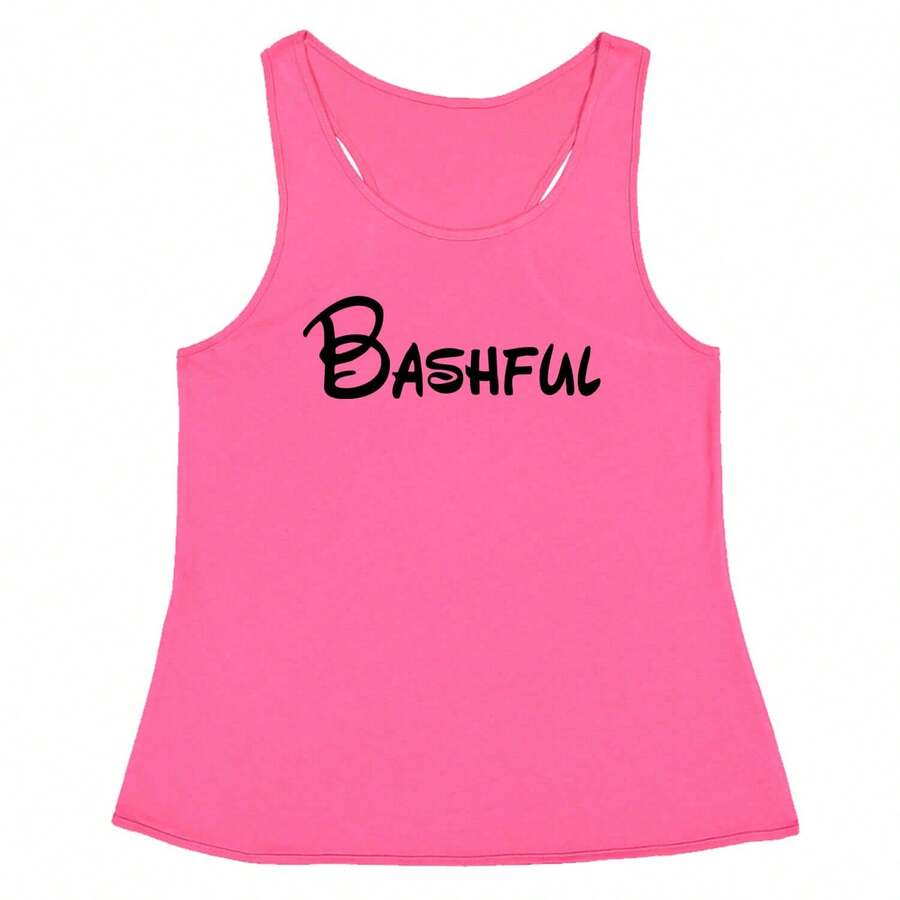 Bashful - 7 Dwarfs Costume Racerback Tank Top For Women - 玫紅色 - 查看 1