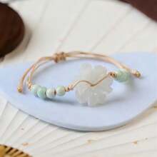 1 chiếc vòng tay hạt cườm thiết kế hoa thủ công nhiều màu đơn giản và thời trang, phụ kiện trang sức bằng gốm sứ cổ điển, thích hợp đeo hàng ngày cho phụ nữ và trẻ em gái trong ngày lễ tình nhân - vòng tay đính hạt hoa - Xem 15