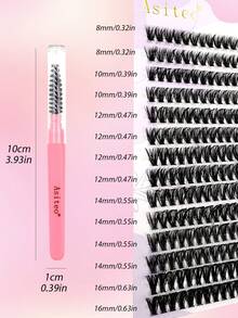 Asiteo 280 Pcs 40D DIY Eyelashes Natural  Extension Thick Volume Individual Cluster Lashes And Brush Tools, Lash Clusters Kit - Multicolor - View 6