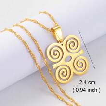 1 Peça Colares de Símbolos Africanos Akofena Dwennimmen Adinkra Sankofa Estilo de joias Ganesas Retrô - Multicolorido - Visão 12