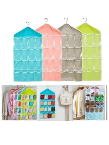 Organizador colgante de sobre la puerta, estantería portátil con 16 bolsillos transparentes para colgar detrás de la puerta, bolsa de almacenamiento montada en la pared para dormitorio, sala de estar, puerta, armario, pequeños artículos y organización de ropa, bolsas del día de los enamorados - Multicolor - Ver 5