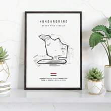 HALFLEMART 1pc International Circuit Track Canvas Painting, Wall Art, Nordic Poster, Aesthetics Motorsport Race Picture For Home Decor, No Frame