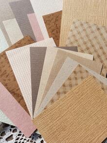 1 paquete/20 hojas Papel decorativo con textura vintage para collages, álbumes de recortes y fondo DIY - Multicolor - Ver 5