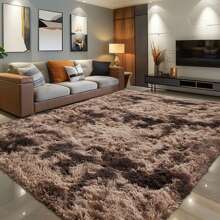 Soft Shag Area Rugs For Living Room, Fluffy Shaggy Rugs For Bedroom, Luxury Modern Plush Carpet For Dorm, Apartment, Indoor Home Decor, Upgrade Non-Slip Cozy Accent Rug For Floor Protection And Style, Room Decor. - Tie Dye-Cà phê - Xem 1