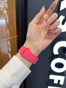 2pcs/Set Fashionable Adjustable Magnetic Silicone Watch Band And Soft Hollow Protective Watch Case, Compatible With Apple Watch 38/40/41/42/44/45/46/49mm, Compatible With Apple Watch Series Ultra/SE/11/10/9/8/7/6/5/4/3/2/1 - Multicolor (no Watch) - View 5