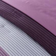 Juego de edredón WONGS BEDDING de 3 piezas morado para tamaño Queen y King, reversible con patrón a rayas de parches en color negro y morado como alternativa de edredón para cama Queen (1 edredón + 2 fundas de almohada), juego de ropa de cama suave de microfibra de 90" * 90" - Morado - Ver 4