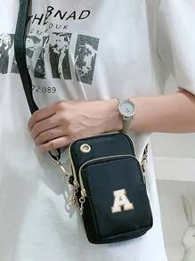 1 pieza Bolsa de teléfono mini versátil con correa de brazo deportiva y monedero adecuada para uso diario y actividades al aire libre - Negro - Ver 4