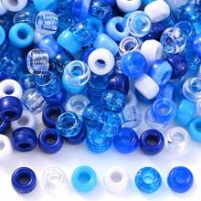 100/200/1000pcs 6*9mm Colourful Pony Beads Kit Acrylic Large Hole Bead Dreadlocks1 Hair Braids Beads DIY Bracelet Necklace Earring Craft Jewelry Making Party Decoration - Multicolor - View 22