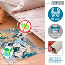 Well Home Tappeto in poliestere stampato 100 x 200 cm modello FootBalls multicolore - Multicolore - Visualizzare 5