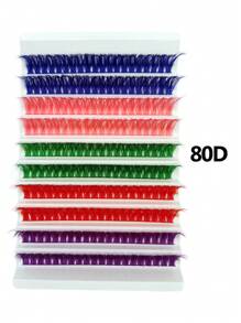 Asiteo 彩色单根假睫毛 30D/40D/60D/80D，200 片簇 DIY 睫毛延长 5 色卷翘化妆延长假睫毛 睫毛簇、睫毛簇、单根睫毛、睫毛、假睫毛 - D - 查看 9