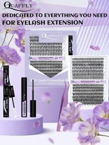 DIY Lash Extension Kit 280pcs Individual Lashes Cluster  D Curl Eyelash Extension Kit Lash Clusters With Lash Bond And Seal And Lash Remover And Lash Applicator Tool (KIT,30D40D-9-16MIX) - 黑色 - 查看 8