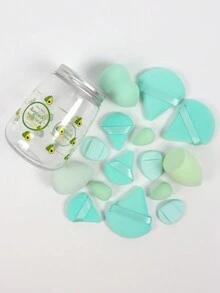 化妆海绵 15 件套，带储物罐，包括 3 个化妆海绵、3 个迷你化妆海绵、3 个散粉扑、3 个迷你散粉扑和 3 个迷你手指气垫扑。多色化妆海绵非常适合混合液体、乳霜和粉末。非乳胶两用干湿粉底霜，带气垫海绵扑、混合海绵和化妆扑。适合所有皮肤类型。由超柔软天鹅绒制成，专为轮廓、眼睛和角落设计，化妆海绵粉底混合容器。 - 彩色 - 查看 3