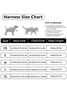 Supet 1set Small Dog Reflective Harness And Leash, Easy To Wear, Suitable For Indoor And Outdoor Use - Pink - View 9