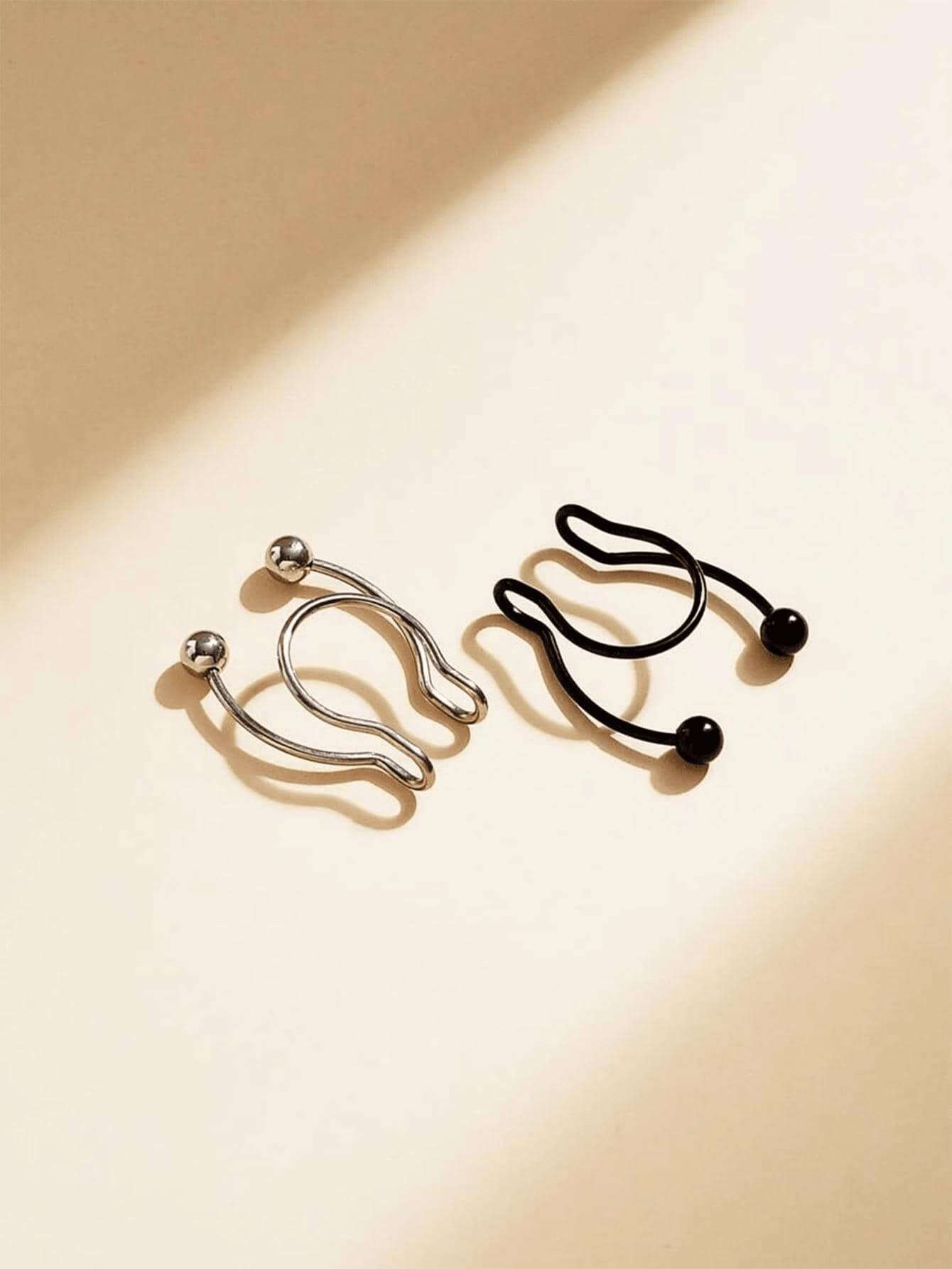Fake nose rng fake nose hoop fake percng fake septum fake body jewellery slver septum fake