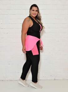Plus Size Sports Sets - 玫紅色 - 查看 5