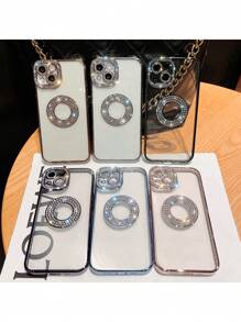 1 Peça Capa De Telefone Transparente Decoração Com Pedras Strass, Compatível Com Iphone 16/16Pro/16Plus/16ProMax