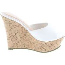 Womens Open Back Tall Wedge  Sandal - 白色 - 查看 6