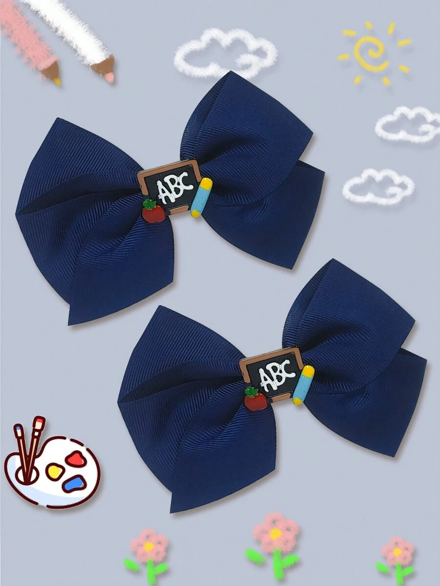 2pcs 4.7 Inch Hair Clips For Girls, Students, Teenagers, Suitable For Holidays, Graduation, First Day Of School, Classroom