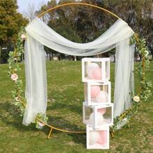 US STOCK 112pc 6.56 Ft Round Golden Metal Balloon Arch Kit Decoration, Large Size Flower Balloon Arch For Wedding Graduation Birthday Party Supplies Decorations - Gold - View 7