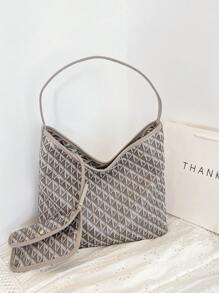 Juego de bolso de hombro con monedero, 2 piezas, nuevo estilo de moda 2025, adecuado para mujeres, uso diario, vacaciones, viajes, días festivos, citas, regalo