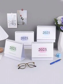 1入2025桌上翻頁日歷，辦公室和家居裝飾時間表，覆蓋2024年7月至2025年12月，18個月桌上日歷，厚紙板和螺旋裝訂耐用，是送給朋友的絕佳禮物