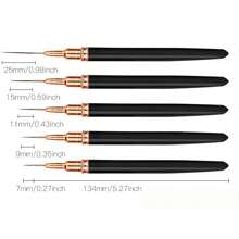5入組黑色美甲細花筆套裝，細節條紋筆，細線筆，花卉畫筆，UV凝膠漆畫筆，美甲工具，尺寸為7/9/11/15/25mm - 黑色 - 查看 5