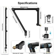 Aokeo AK-49 Microphone Boom Stand For Podcasts & Recording And Gaming, Max Load 4.4LB