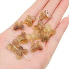 beadia 20入組17*13毫米透明漸變蝴蝶形石英珠子，DIY手工製作耳環、手鍊、鑰匙包鏈、眼鏡鏈、手機鏈裝飾品