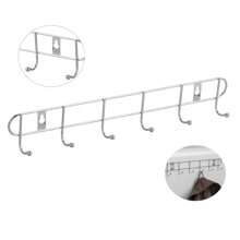 Wall Coat Rack Stainless Steel Hanger With 6 Multipurpose Hooks - Bạc - Xem 2