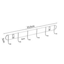 Wall Coat Rack Stainless Steel Hanger With 6 Multipurpose Hooks - Bạc - Xem 3