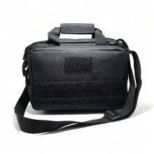 Tactical Gun Range Bag For 2 Handguns Tactical Double Handgun Firearm Case Pistol Bag For Outdoor Hunting Shooting Range, Additional Magazine Storage Slots - Black - View 1