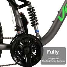 Velors Fatbike 26 Zoll Fat Tire 4.0 MTB für Herren Damen und Jungen, 21 Gang, Kettenschaltung, mechanische Scheibenbremse, Fat Bike Mountainbike - Grau - Übersicht 5