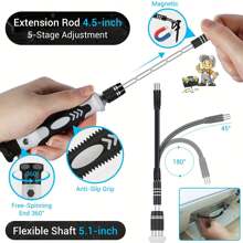 Bộ tuốc nơ vít chính xác, Bộ công cụ sửa chữa 140 trong 1 với bộ tuốc nơ vít từ tính 118 bit cho máy tính, máy tính xách tay, điện thoại, v.v. - Màu xanh lam - Xem 4